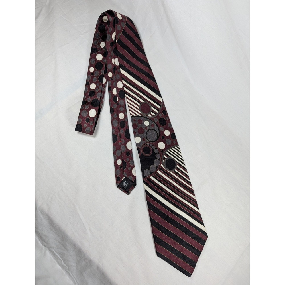 Henry Grethel Italian Silk Men's Tie Abstract Vintage